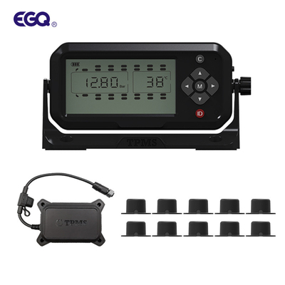 شاشة عرض شرائح LCD للشاحنة الثقيلة TPMS نظام مراقبة ضغط الإطارات لـ 12 عجلات