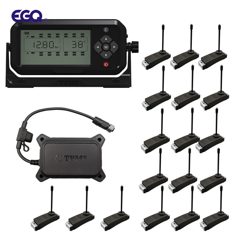 نظام TPMS ذو 18 عجلة للسيارة 433.92MHz 12mA نظام مراقبة ضغط الإطارات 203psi