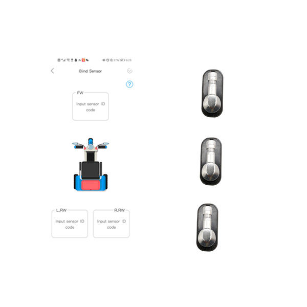 الجبهة 3 Wheeler TPMS للدراجات الهوائية استشعار ضغط الإطارات بليه 2.4 جيجا هرتز