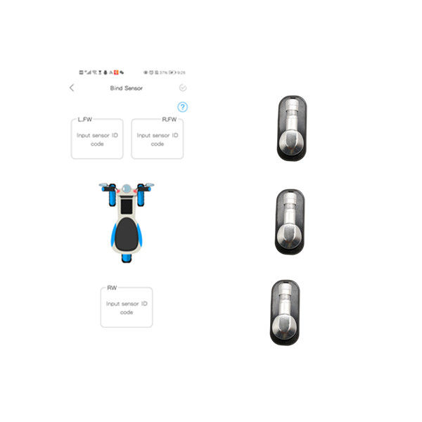 مستشعر ضغط الإطارات الأمامي 3 عجلات 120 Psi BLE Bike TPMS للدراجات